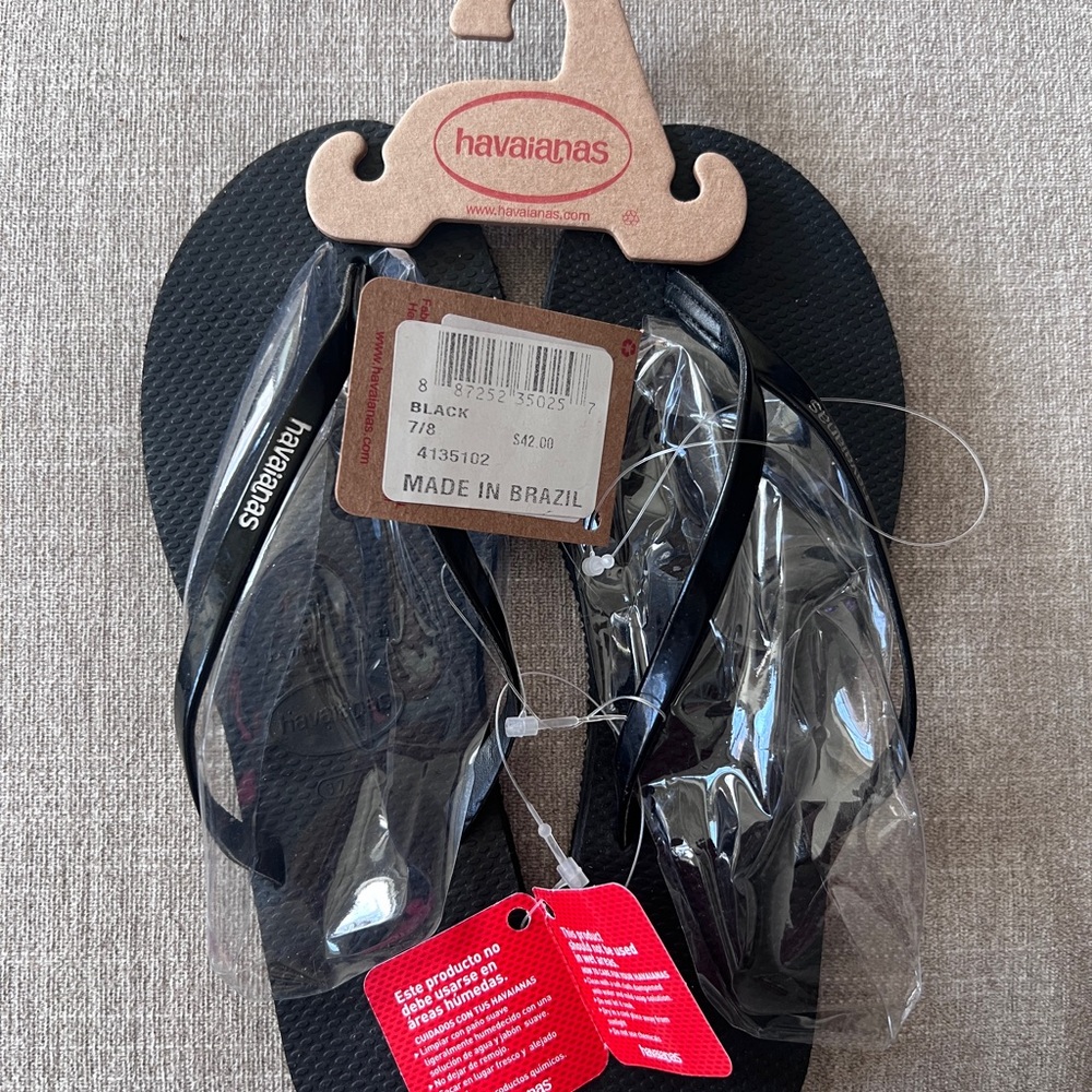 Havaianas Black Slim Flip Flops - Picture 2 of 3